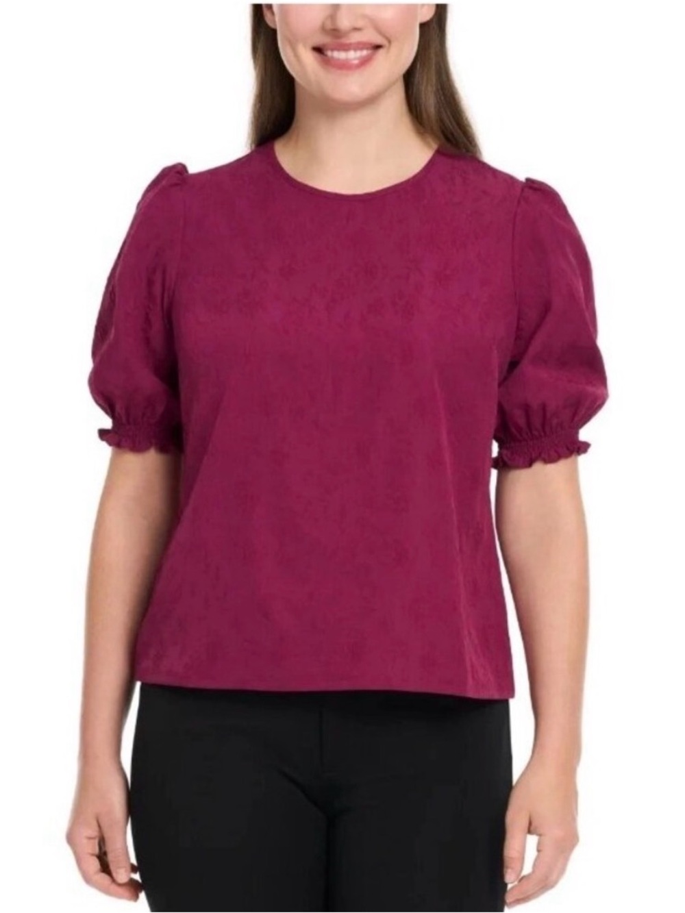 NWT Ted Baker Puff Sleeve Round Neck Top